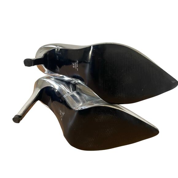 Kurt Geiger Carvela Silver Metallic Stiletto Boots Size 39/ US 8.5 - Picture 8 of 10